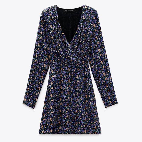 ZARA Shoulder ZARA BLUE FLORAL PRINTED Floral Print - Picture 8 of 15